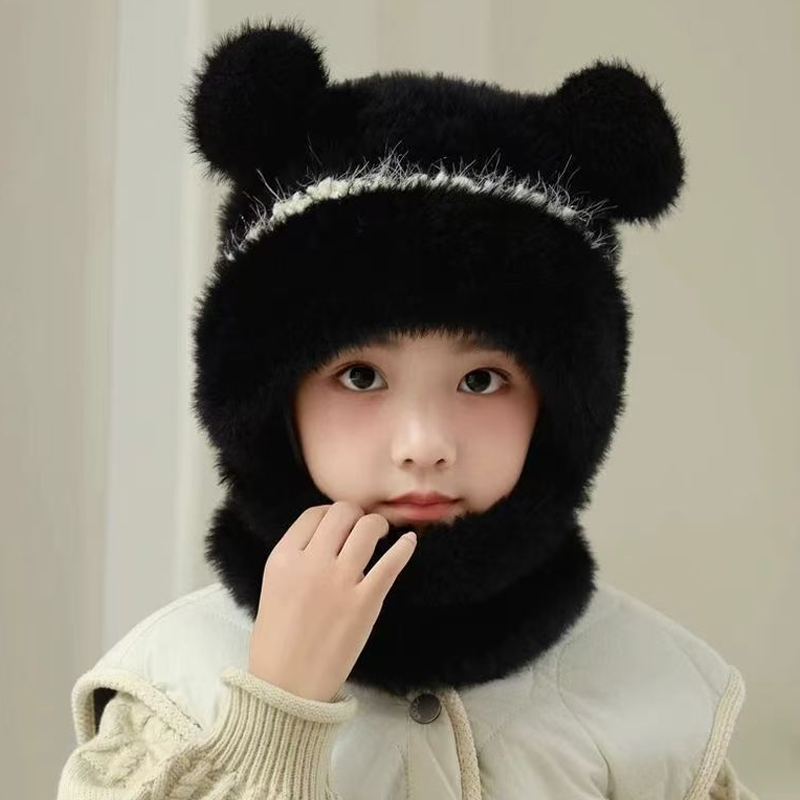 ⏳🎁70% OFF!!!-Ready for Winter!!!❄️🐻3-in-1 Cute Bear Ear Fleece Plush Winter Hat