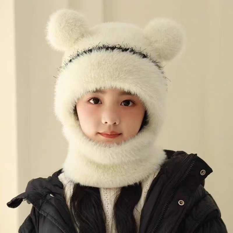 ⏳🎁70% OFF!!!-Ready for Winter!!!❄️🐻3-in-1 Cute Bear Ear Fleece Plush Winter Hat