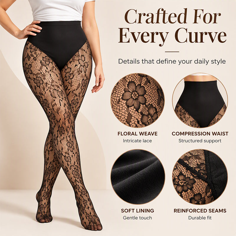🍂Black Friday Sale:50% OFF🖤Lace Fishnet, Sexy & Chic – Women's High-Waist Shaping Stockings ✨