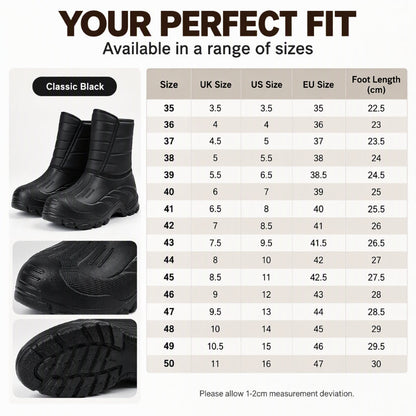 👢 HALF PRICE — BUY 2 FREE SHIPPING! 🌨️ Waterproof Plush-Lined Winter Boots – Unisex, All-Weather Mud & Snow Grip ❄️ Warm, Cozy & Secure 🥾 Perfect for Men & Women in Rain, Snow & Winter Days 🌧️