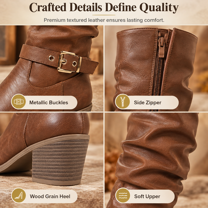 ⏳Limited time offer🔥Women's Knee-High Retro Chunky-Heeled Cowboy Boots