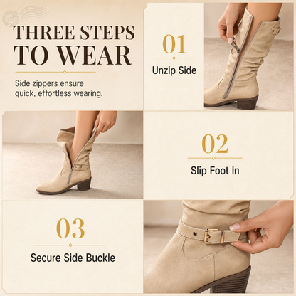 ⏳Limited time offer🔥Women's Knee-High Retro Chunky-Heeled Cowboy Boots