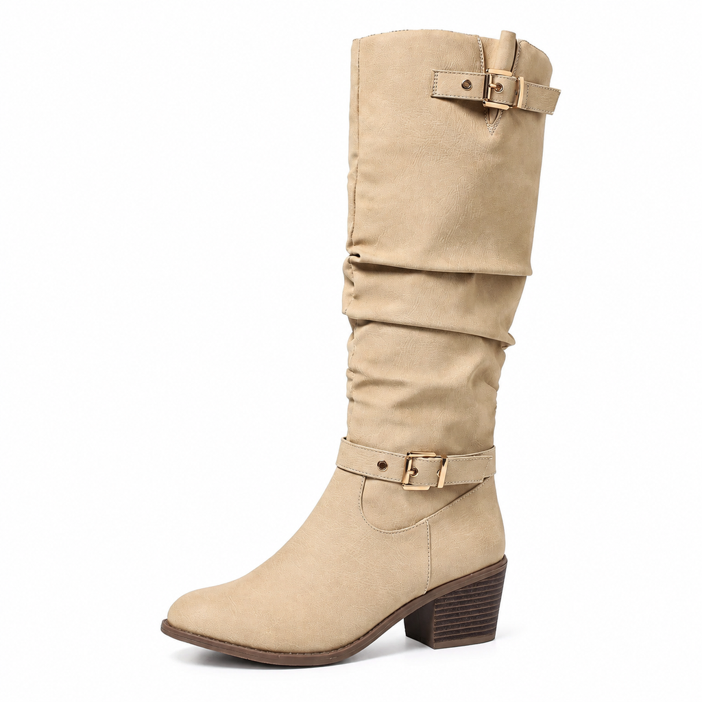 ⏳Limited time offer🔥Women's Knee-High Retro Chunky-Heeled Cowboy Boots