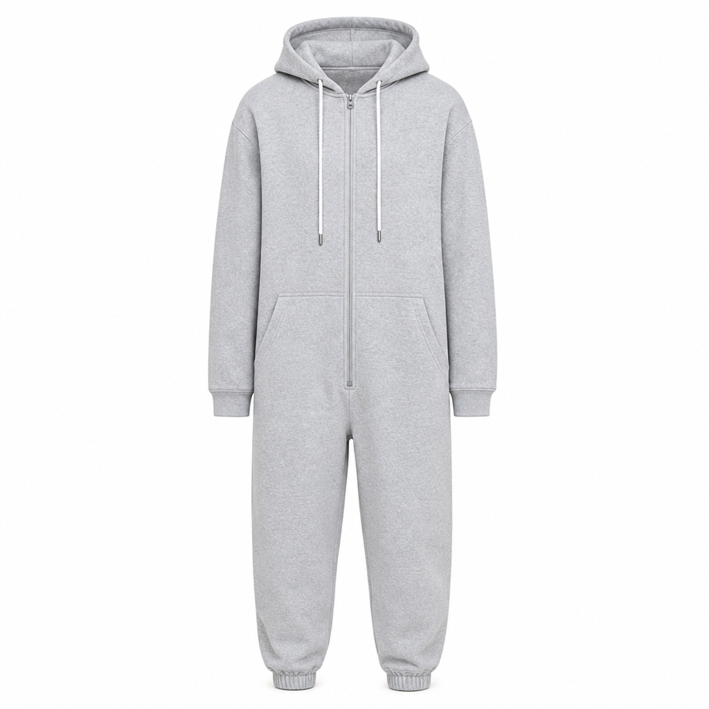 Men's Winter Tracksuit Set with Full-Zip Hoodie and Jogger Pants