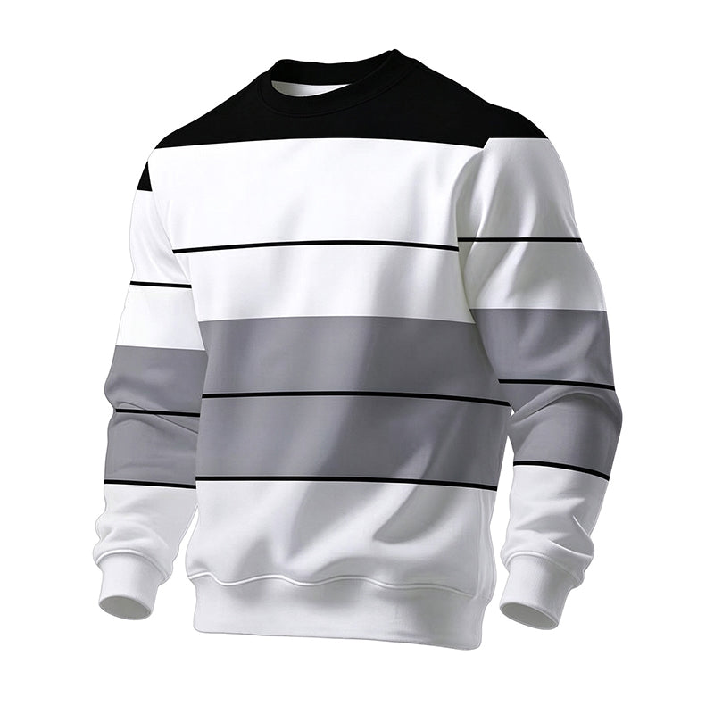 💎🧶 Men's Casual Crewneck Striped Sweatshirt ✨ Simple Stripes. Effortless Style