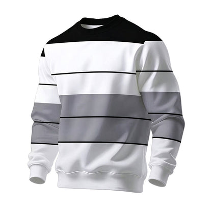 💎🧶 Men's Casual Crewneck Striped Sweatshirt ✨ Simple Stripes. Effortless Style