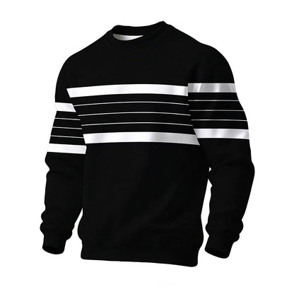 💎🧶 Men's Casual Crewneck Striped Sweatshirt ✨ Simple Stripes. Effortless Style