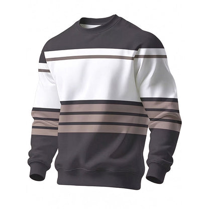 💎🧶 Men's Casual Crewneck Striped Sweatshirt ✨ Simple Stripes. Effortless Style