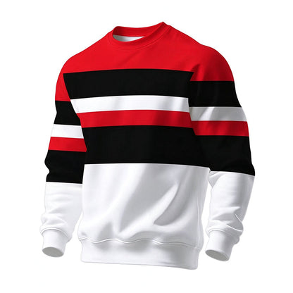 💎🧶 Men's Casual Crewneck Striped Sweatshirt ✨ Simple Stripes. Effortless Style