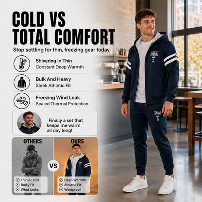 Men's Thickened Hooded Sweatshirt & Pants Set