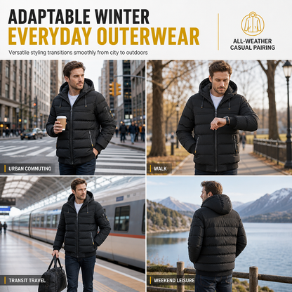 Men's Casual Winter Short Cotton-Padded Warm Insulated Coat