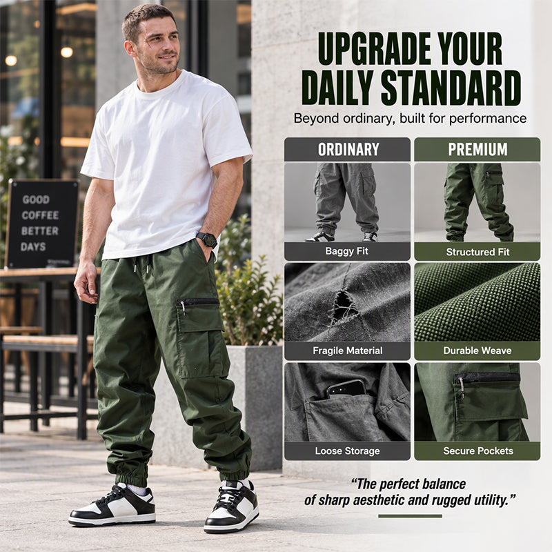 👖 Hands-Free Storage, Relaxed Easy Movement | Men's Casual Multi-Pocket Cargo Pants