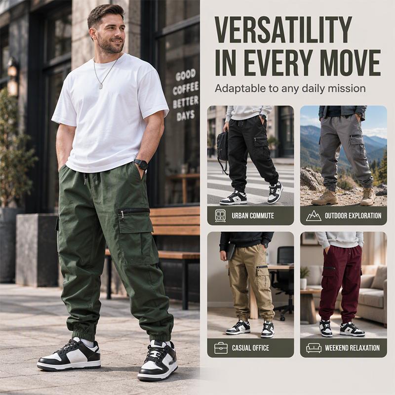 👖 Hands-Free Storage, Relaxed Easy Movement | Men's Casual Multi-Pocket Cargo Pants