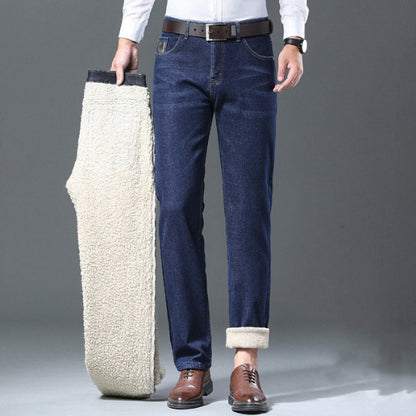 👖 Toasty Warmth, Clean Straight-Line Fit | Men's Winter Straight Fit Thermal Jeans