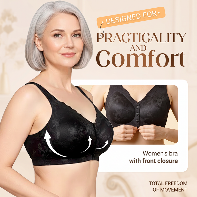 ⏳LAST WEEK SALE -ONLY £7.99!!!💚💐Front-Clasp Wire-Free Seamless Bra - Ultra-Soft Support with All-Day Comfort for a Smooth Silhouette 🌸✨