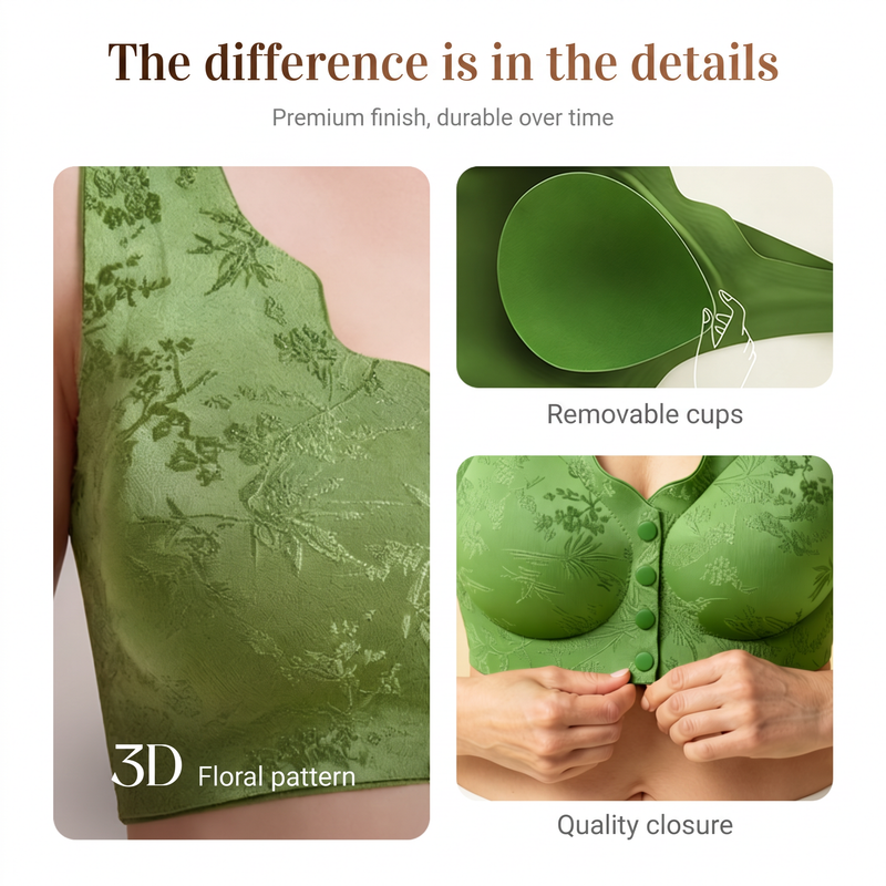 ⏳LAST WEEK SALE -ONLY £7.99!!!💚💐Front-Clasp Wire-Free Seamless Bra - Ultra-Soft Support with All-Day Comfort for a Smooth Silhouette 🌸✨