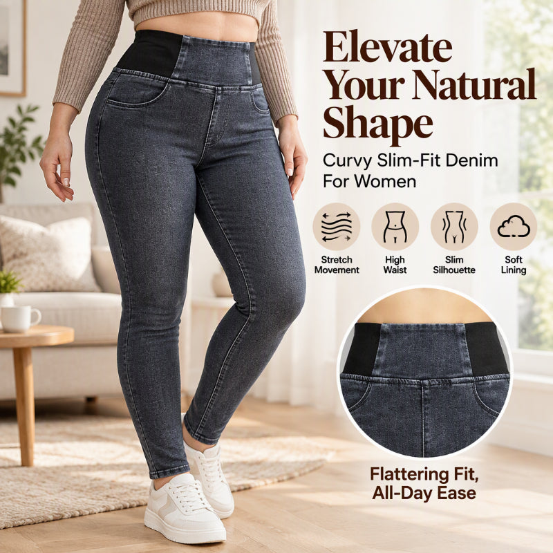 Women's Elastic High-Waisted Skinny Jeans
