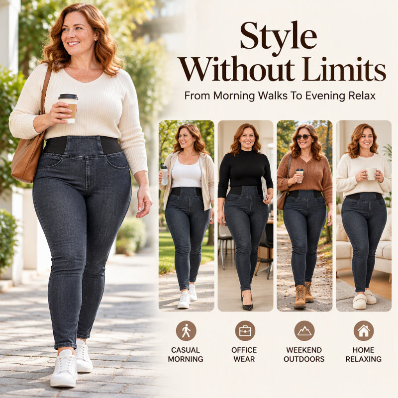 Women's Elastic High-Waisted Skinny Jeans