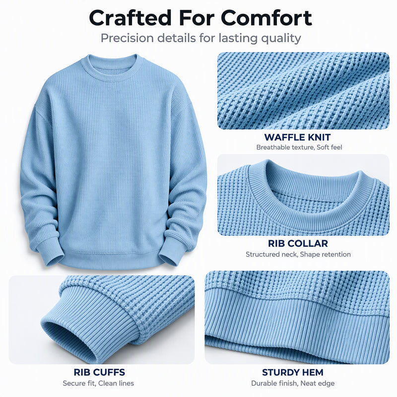 Men's Waffle Knit Crewneck Sweatshirt