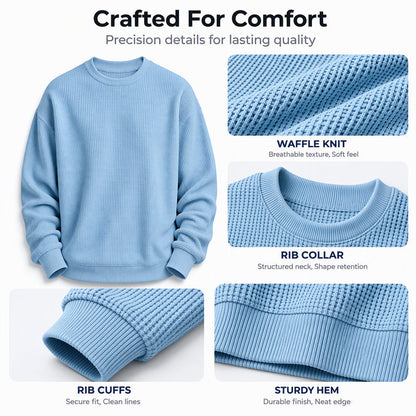 Men's Waffle Knit Crewneck Sweatshirt