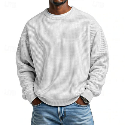 Men's Waffle Knit Crewneck Sweatshirt