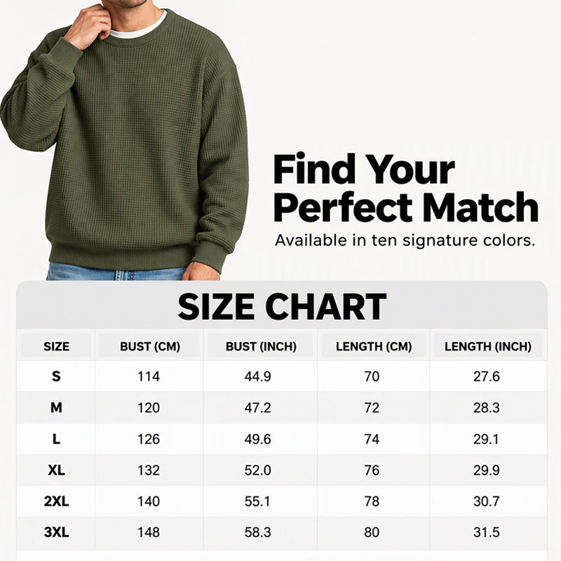 Men's Waffle Knit Crewneck Sweatshirt
