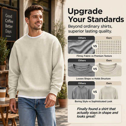 Men's Waffle Knit Crewneck Sweatshirt