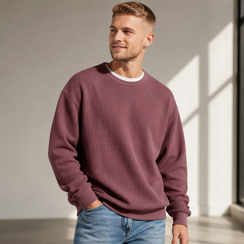 Men's Waffle Knit Crewneck Sweatshirt