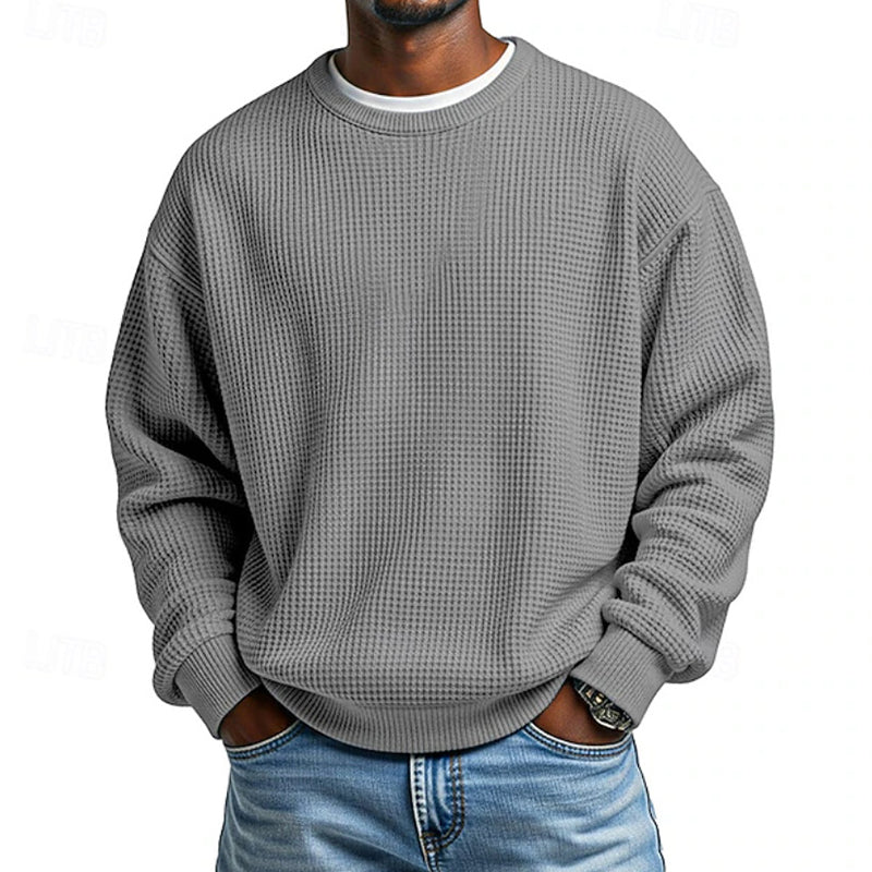 Men's Waffle Knit Crewneck Sweatshirt
