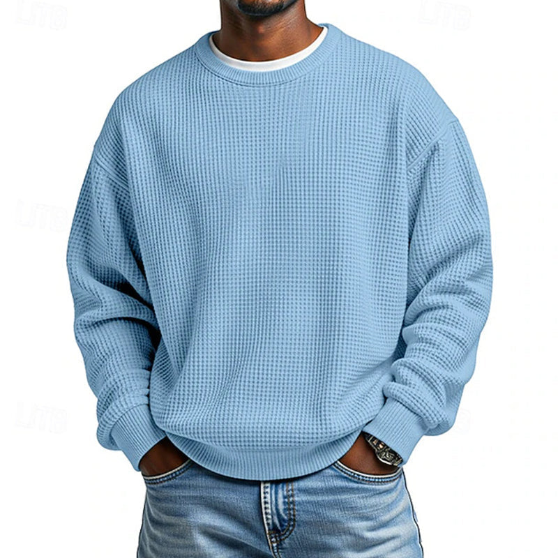 Men's Waffle Knit Crewneck Sweatshirt