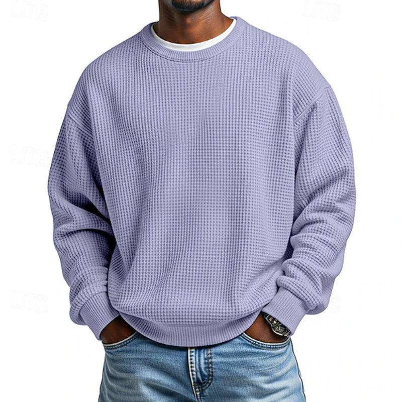 Men's Waffle Knit Crewneck Sweatshirt