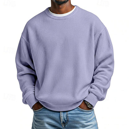 Men's Waffle Knit Crewneck Sweatshirt
