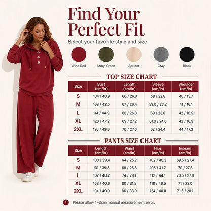 ✨ Women's Hoodie & Wide-Leg Lounge Set-Soft Knit & Relaxed Fit 🛋️