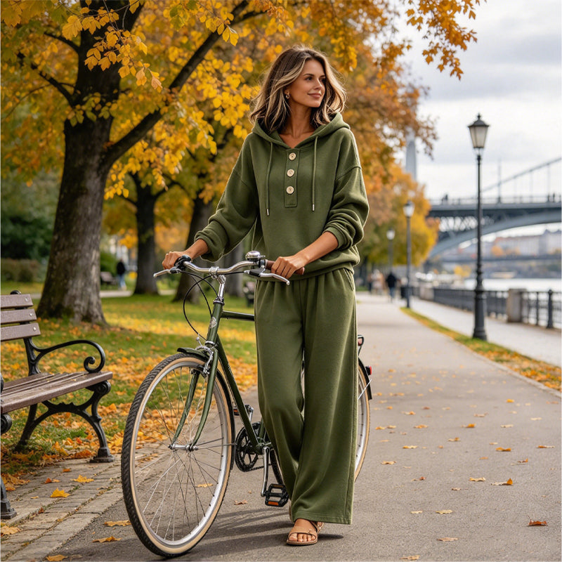 ✨ Women's Hoodie & Wide-Leg Lounge Set-Soft Knit & Relaxed Fit 🛋️