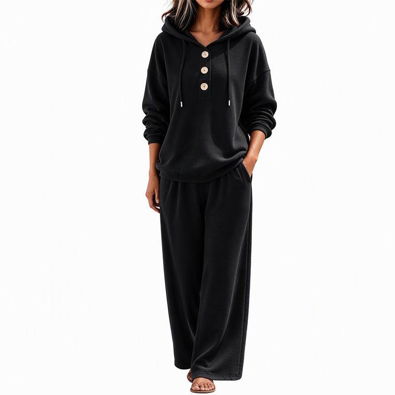 ✨ Women's Hoodie & Wide-Leg Lounge Set-Soft Knit & Relaxed Fit 🛋️