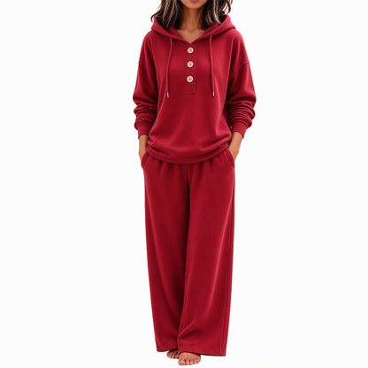✨ Women's Hoodie & Wide-Leg Lounge Set-Soft Knit & Relaxed Fit 🛋️