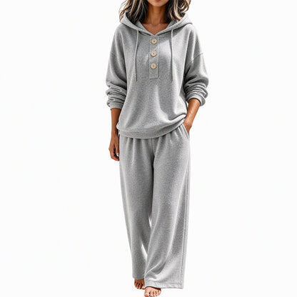 ✨ Women's Hoodie & Wide-Leg Lounge Set-Soft Knit & Relaxed Fit 🛋️