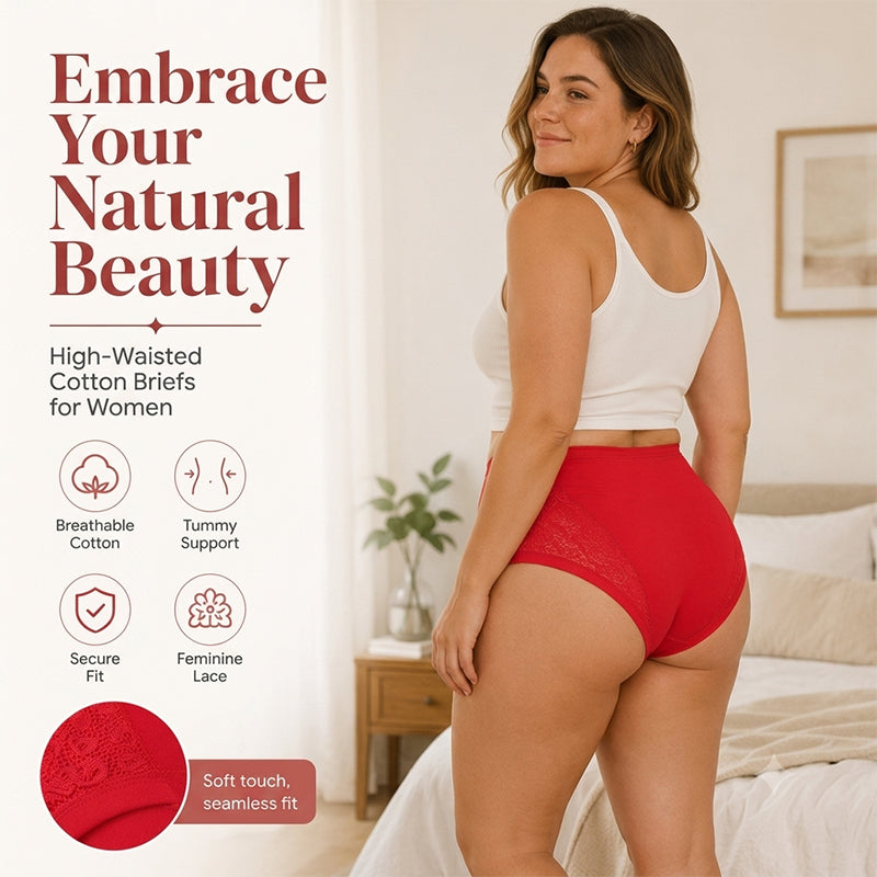 🌸2026 HOT SALE-Buy 1 Get 3 Packs💗Plus Size High Waist Leak Proof Cotton Panties-Everyday Comfort, Extra Peace of Mind