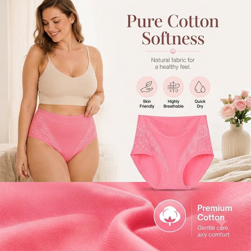 🌸2026 HOT SALE-Buy 1 Get 3 Packs💗Plus Size High Waist Leak Proof Cotton Panties-Everyday Comfort, Extra Peace of Mind